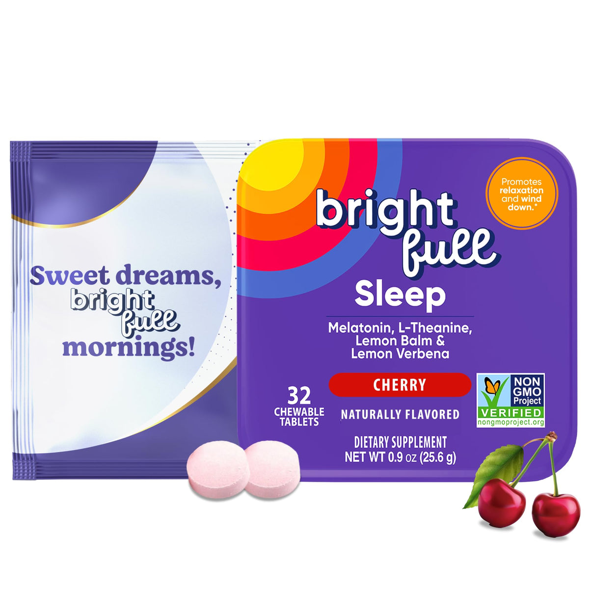 BRIGHTFULL comprimés à mâcher cerise, vue de face