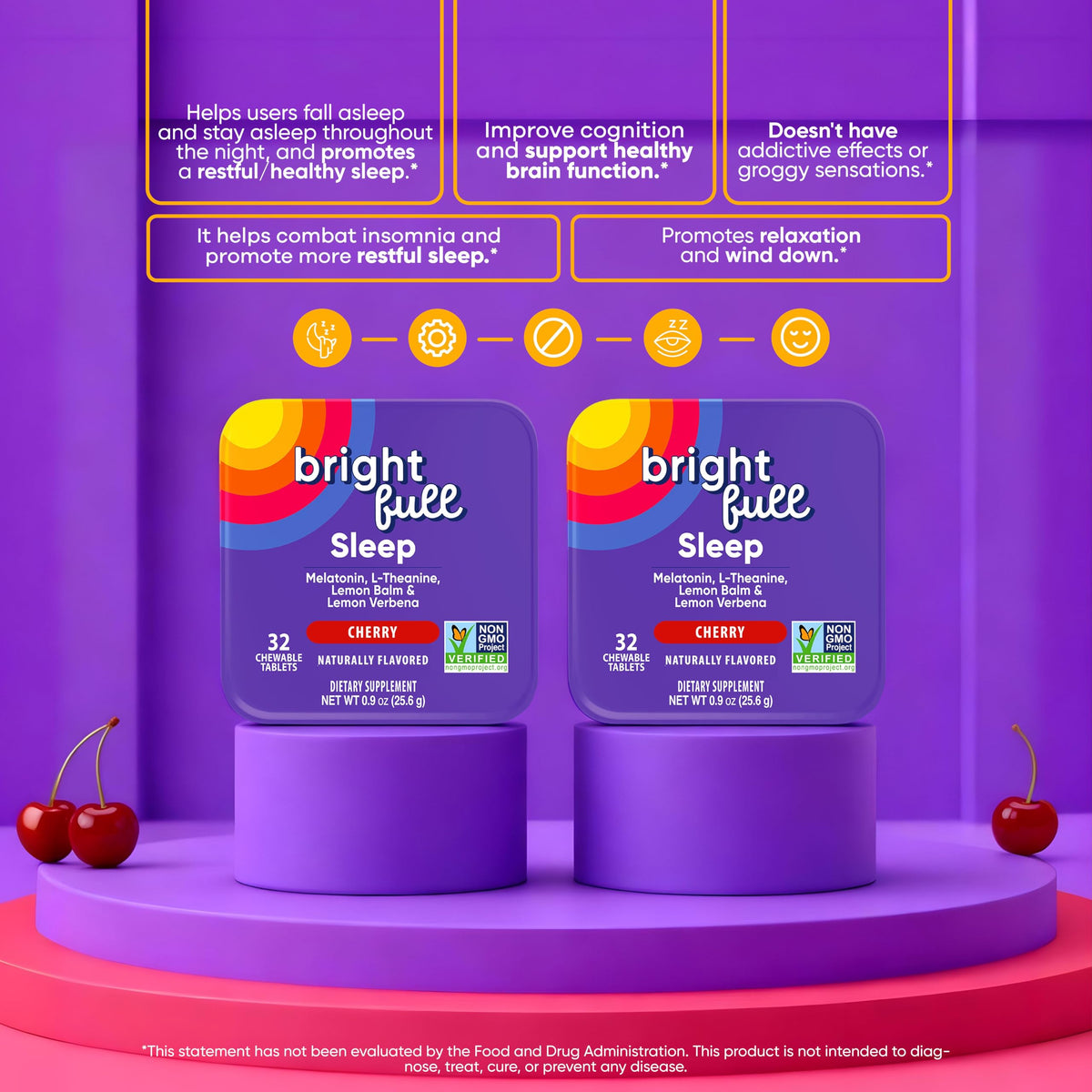 BRIGHTFULL comprimés à mâcher, en main avec vue d'ensemble
