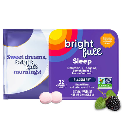 BRIGHTFULL comprimés à mâcher sommeil saveur mûre, boîte de 32 unités