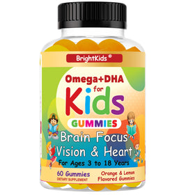 BrightKids Gommes DHA pour enfants, boîtes de 60 gummies