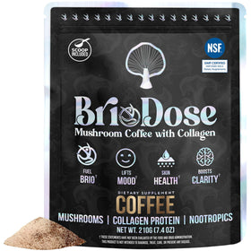 BRIODOSE MUSHROOM COFFEE paquet avant avec design coloré