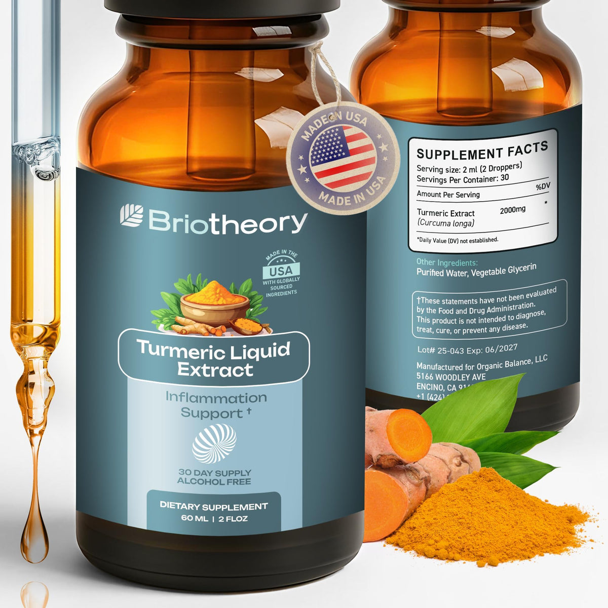 BRIOTHEORY Extrait de Racine de Curcuma 60 ml vue avant