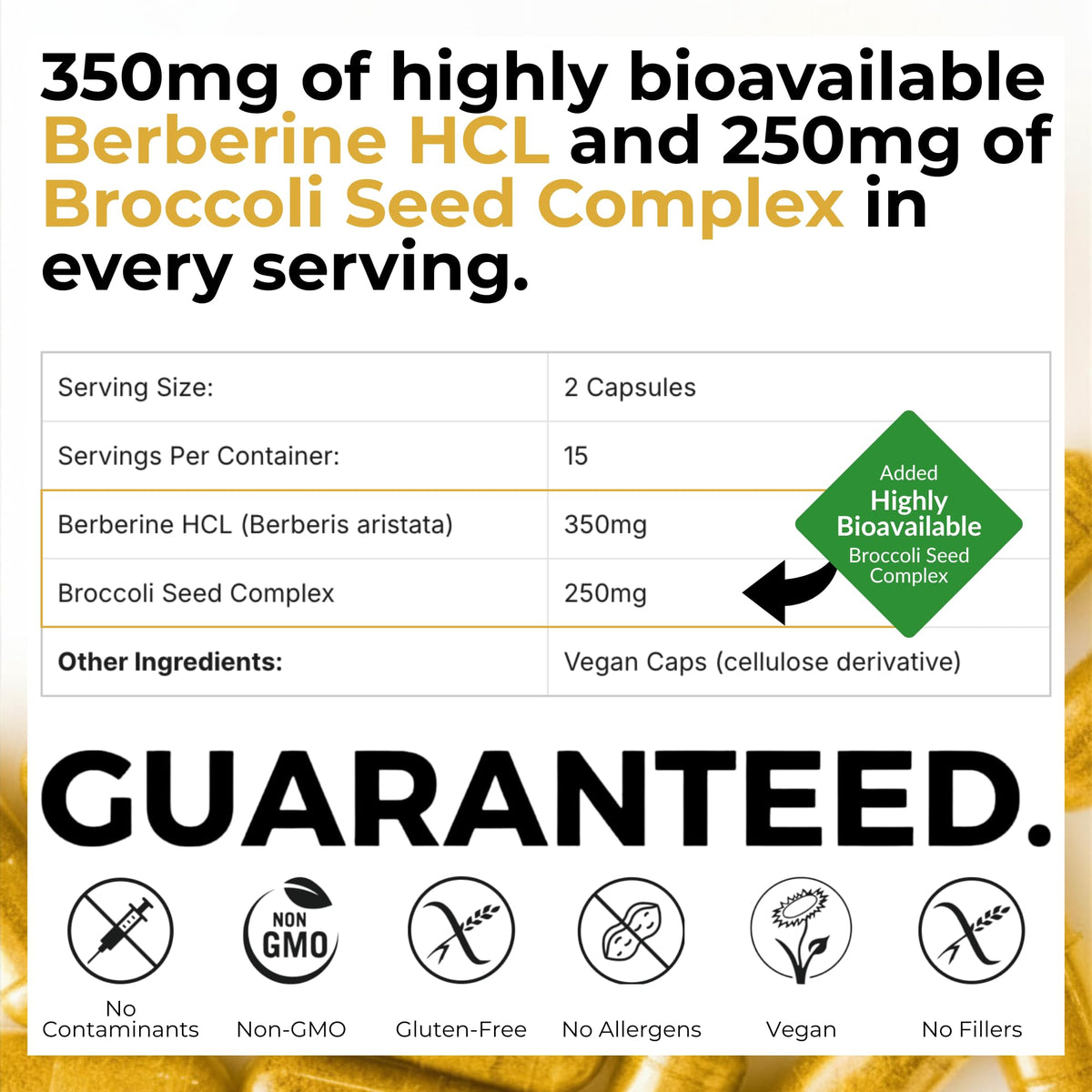 BrocElite BerbElite 350mg Berbérine HCL vue de côté