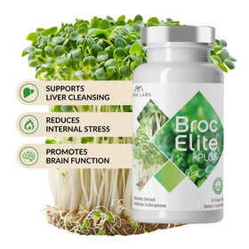 BrocElite Broccoli Sulforaphane 30 Capsules, vue de dessus du flacon
