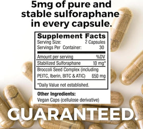 BrocElite Complément Alimentaire Sulforaphane Stabilisé 60 Capsules arrière
