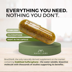 BrocElite Complément Alimentaire Sulforaphane Stabilisé ouvert avec capsules