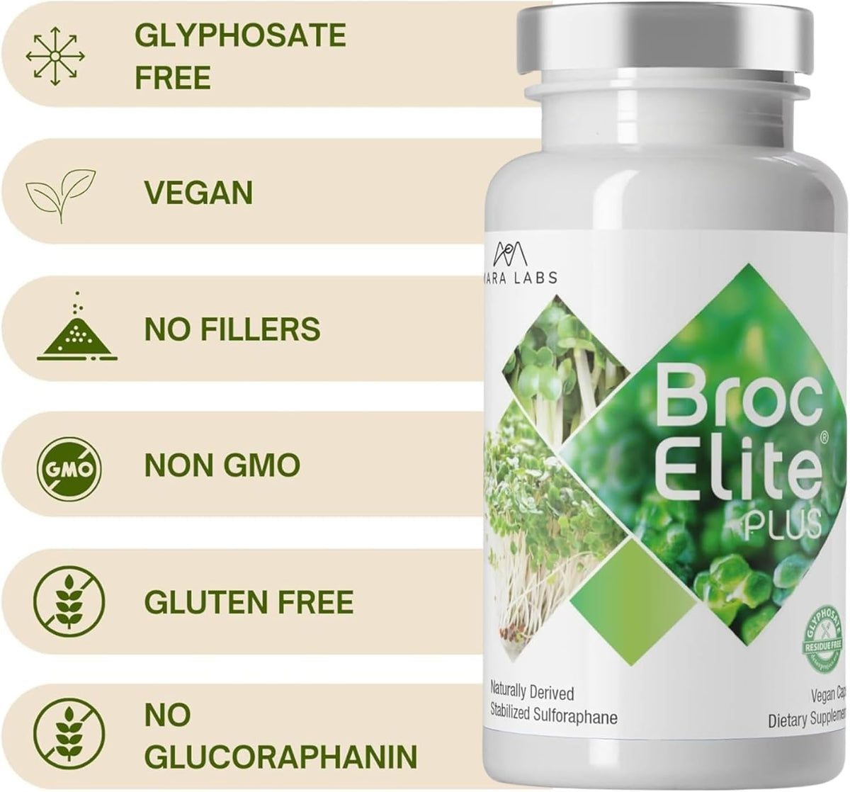 BrocElite Complément Alimentaire Sulforaphane Stabilisé sur une table