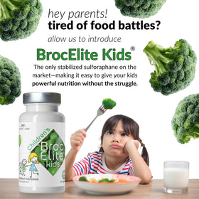BrocElite Kids 60 capsules sur une table en bois