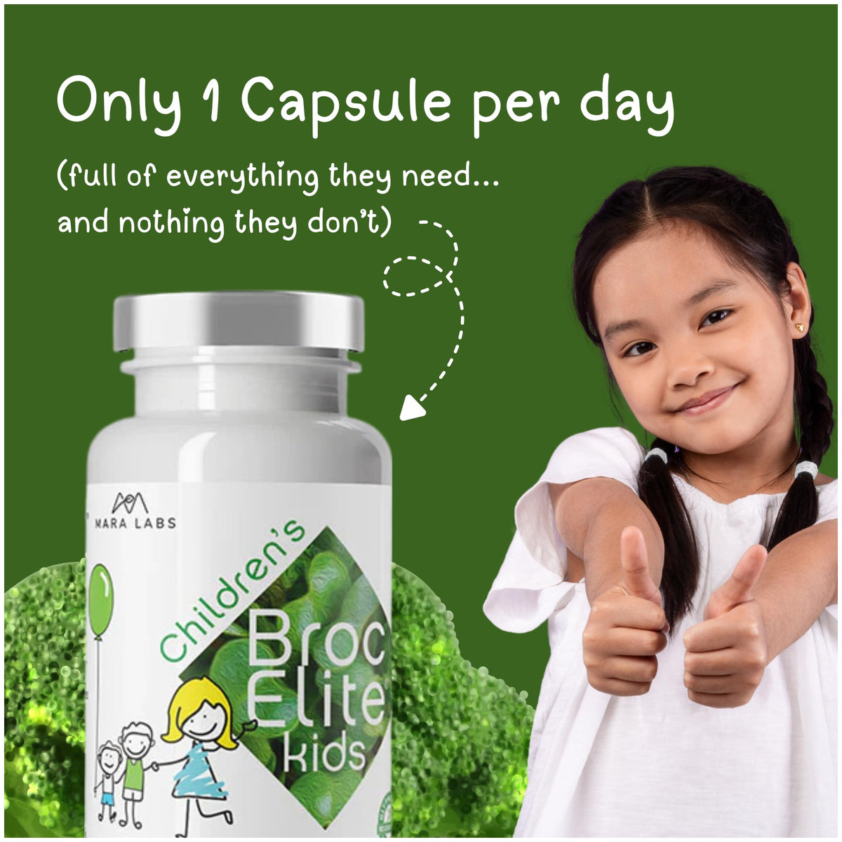 BrocElite Kids, capsules vegan assemblées aux USA