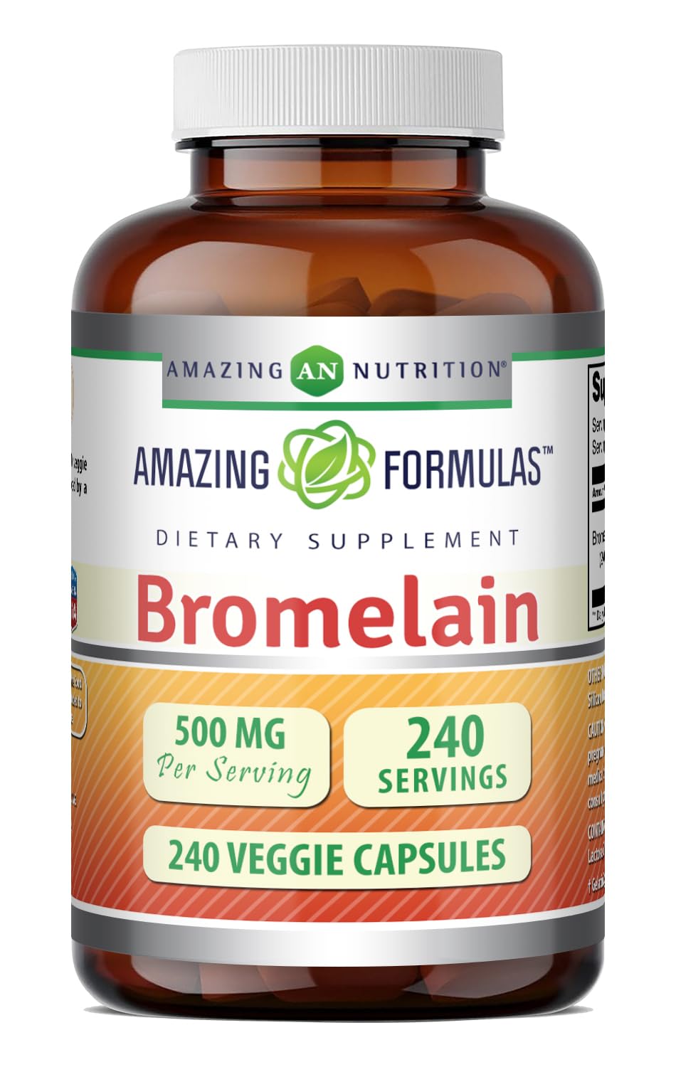 Bromélaïne 500 mg Amazing Nutrition flacon de 240 gélules végétales