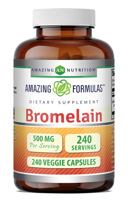 Bromélaïne 500 mg Amazing Nutrition flacon de 240 gélules végétales