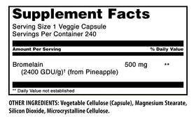 Bromélaïne 500 mg Amazing Nutrition gélule végétale sur fond blanc