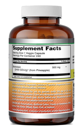Bromélaïne 500 mg Amazing Nutrition gélules végétales sur une table