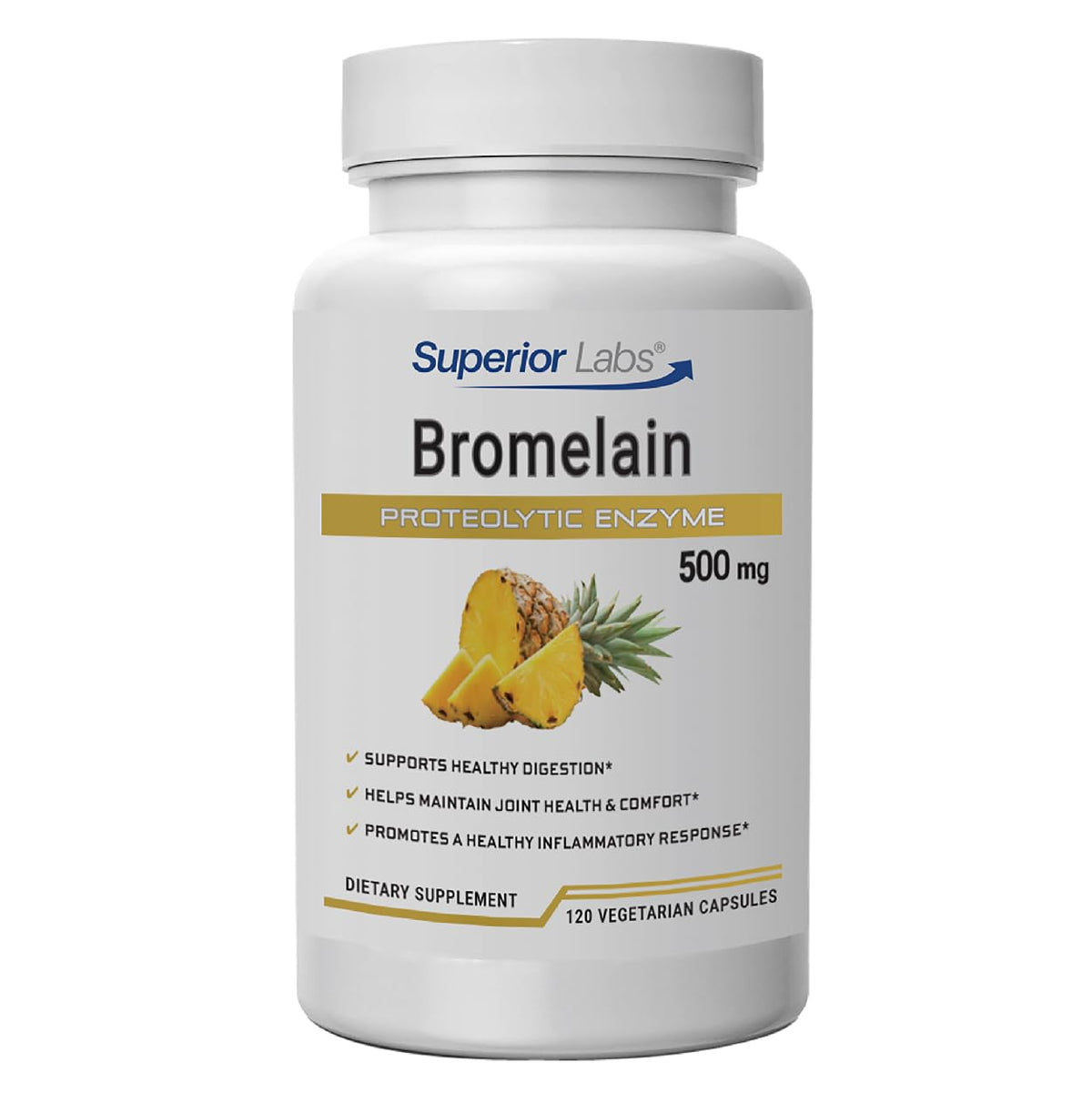 Bromélaïne 500mg quality Labs 120 capsules végétales vue de face