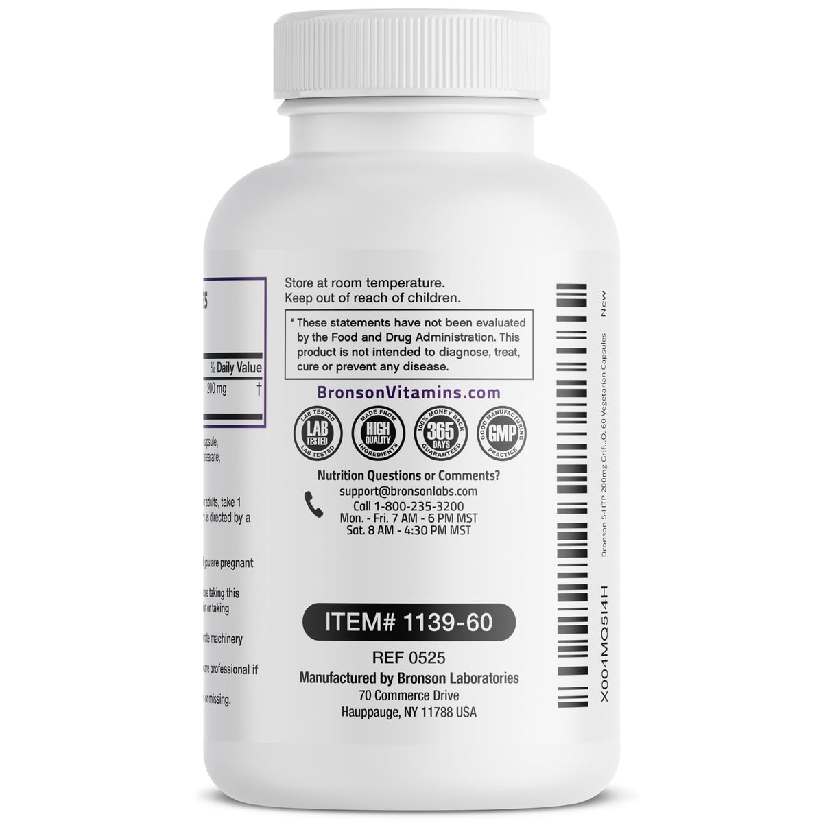 Bronson 5-HTP 200mg avec des ingrédients naturels en arrière-plan