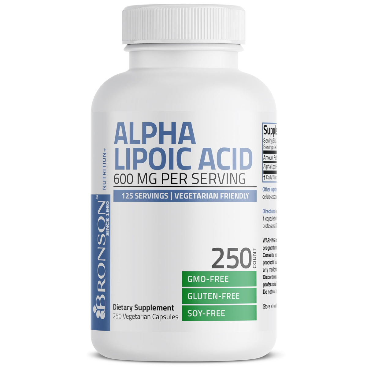 Bronson Acide Alpha Lipoïque 600 mg capsules sur une table