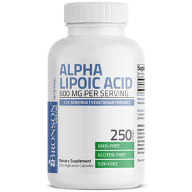 Bronson Acide Alpha Lipoïque 600 mg capsules sur une table