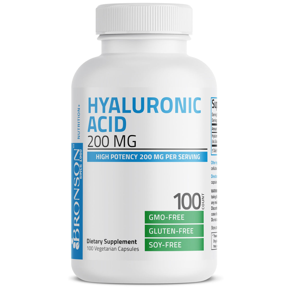Bronson Acide Hyaluronique 200 mg, capsules végétariennes