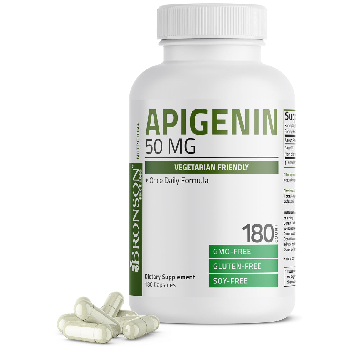 Bronson Apigenin 50mg capsules végétariennes vue avant