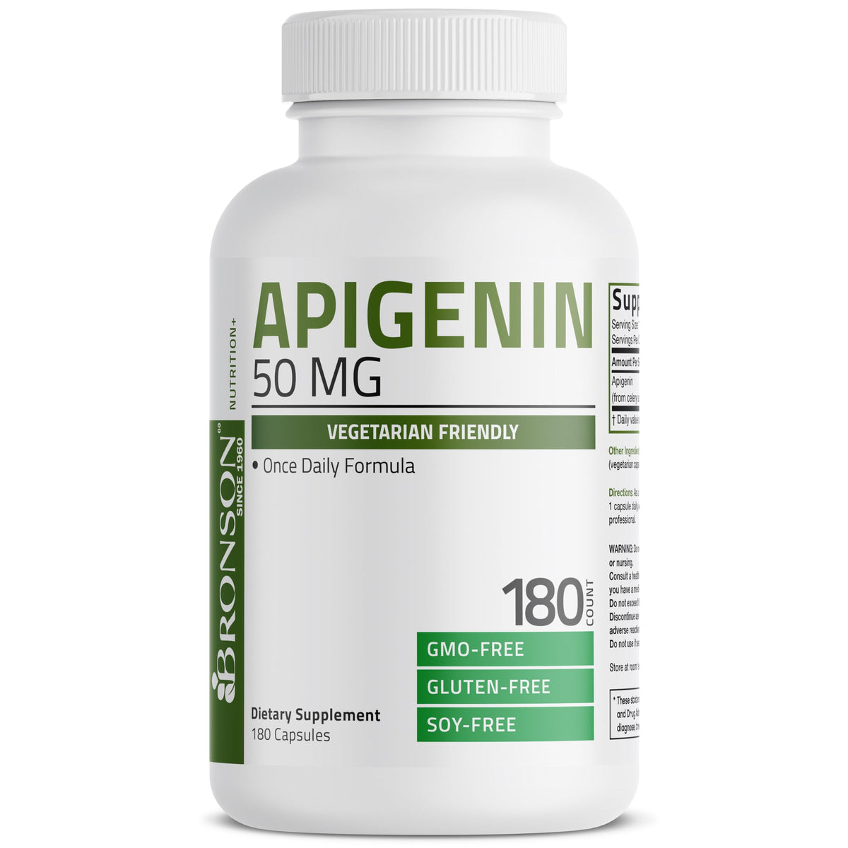 Bronson Apigenin capsules sur une table en bois