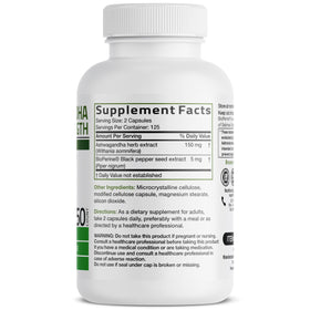 Bronson Ashwagandha 250 capsules vue arrière