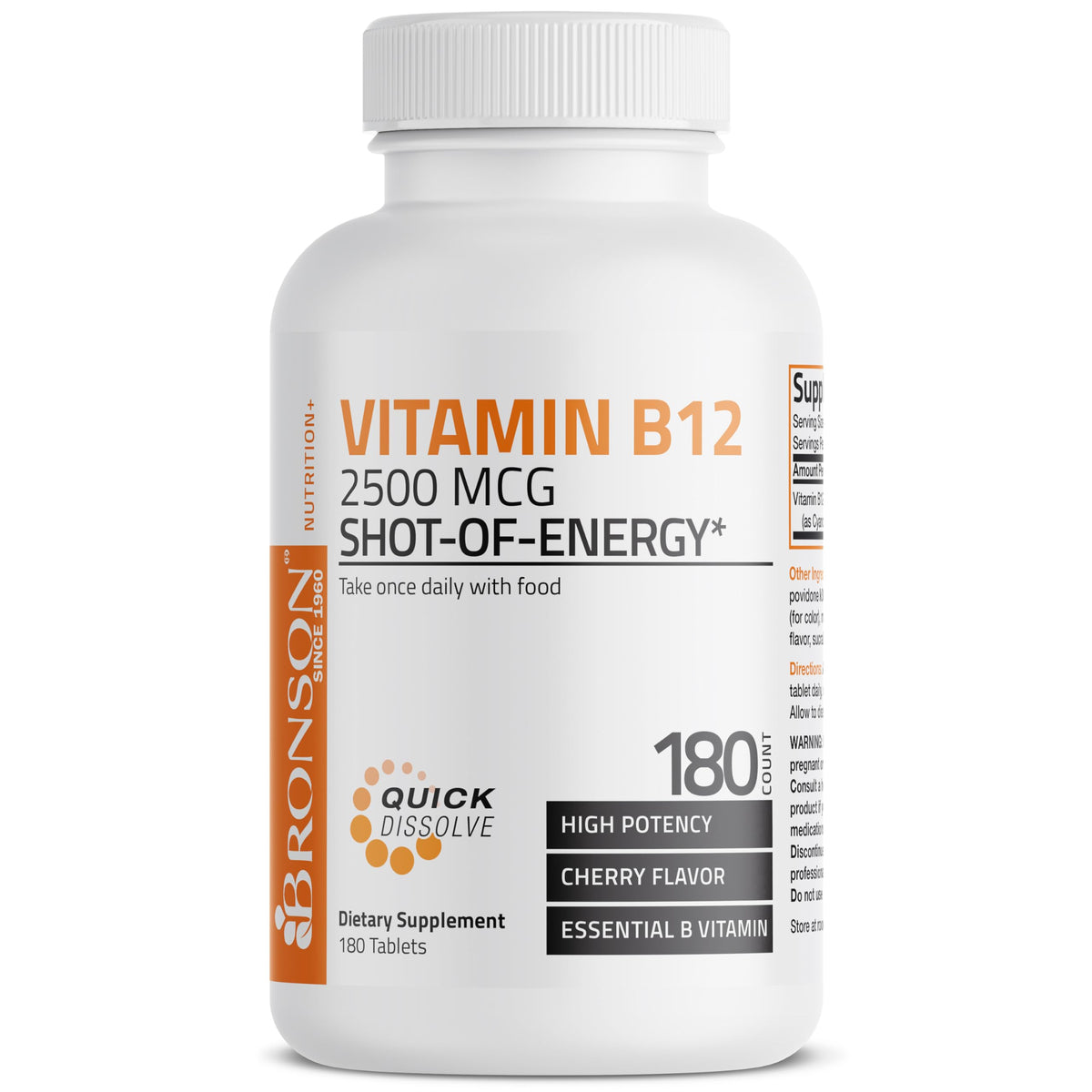 Bronson B12 2500 mcg comprimés cerise dosage