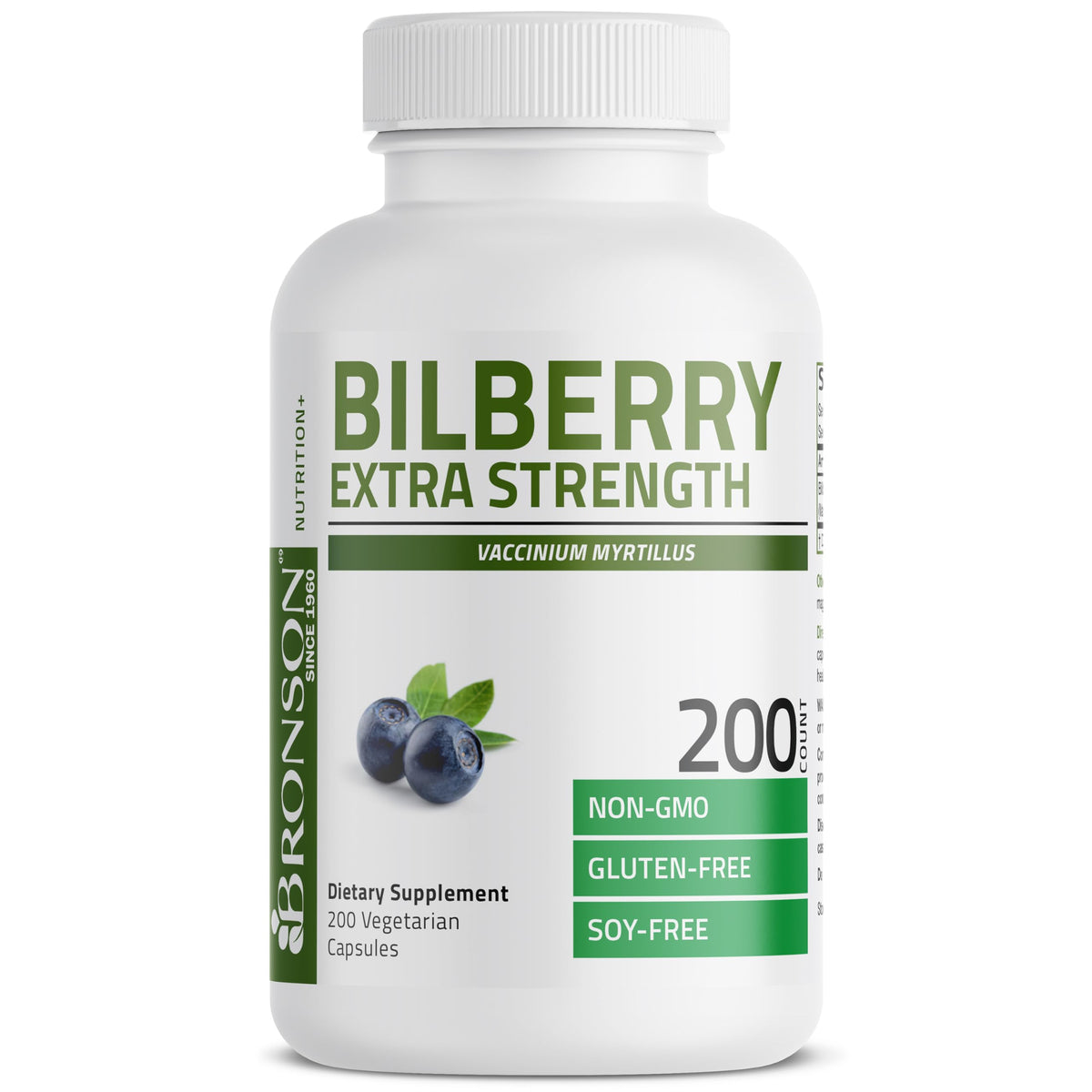 Bronson Bilberry 200 Capsules côté avec capsules visibles