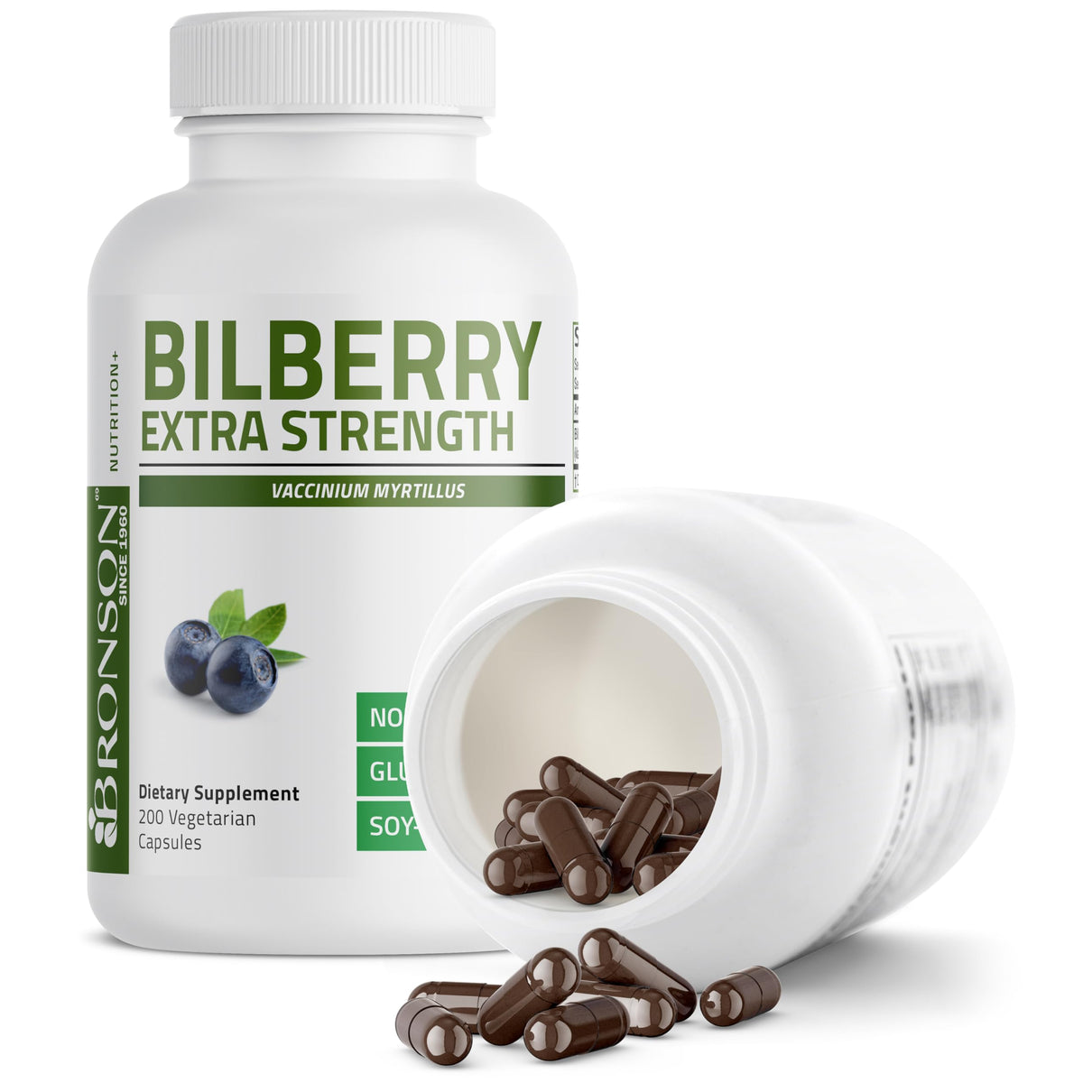 Bronson Bilberry 200 Capsules sur fond de table