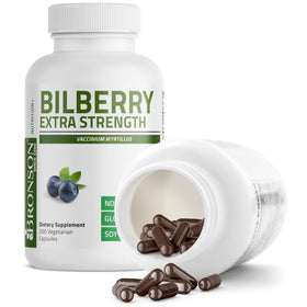 Bronson Bilberry 200 Capsules sur fond de table