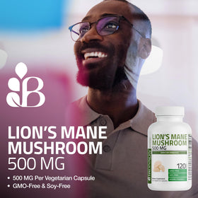 Bronson Champignon Crinière de Lion 500mg capsules végétariennes côté