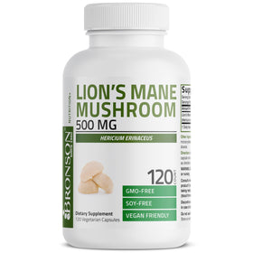 Bronson Champignon Crinière de Lion 500mg sur fond blanc