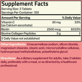 Bronson Collagen Peptides 3000mg comprimés dans un verre d'eau