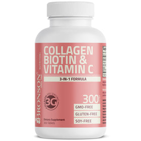 Bronson Collagen Peptides 3000mg comprimés en main
