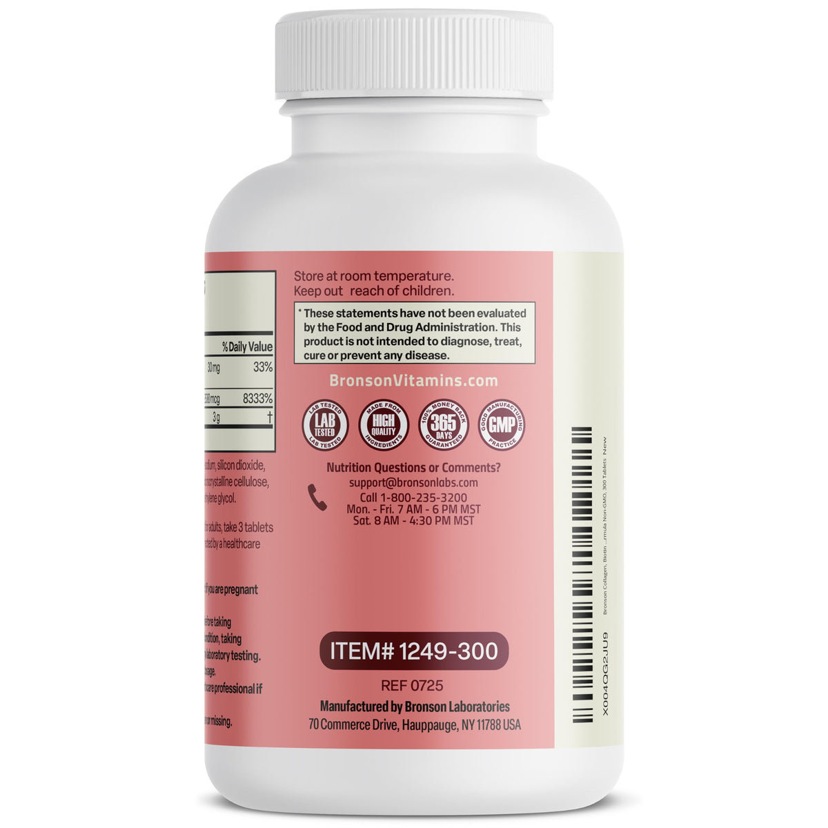 Bronson Collagen Peptides 3000mg ingrédients sur l'étiquette