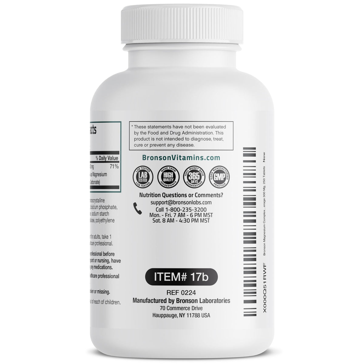 Bronson Complex de Magnésium Triples 300 mg à côté de produits de santé