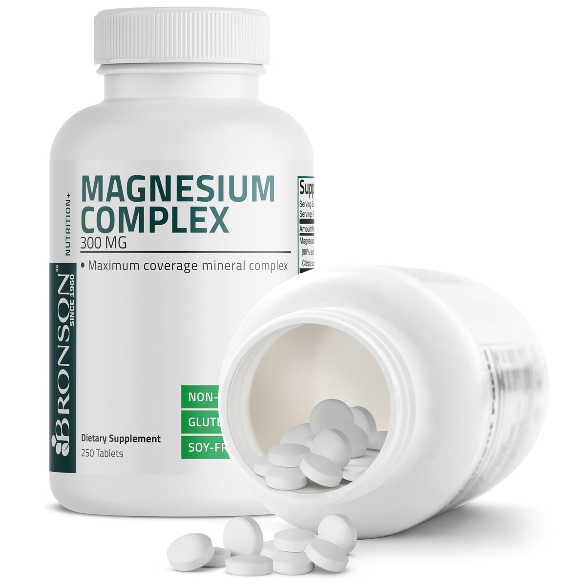 Bronson Complex de Magnésium Triples 300 mg comprimés dans un verre d'eau