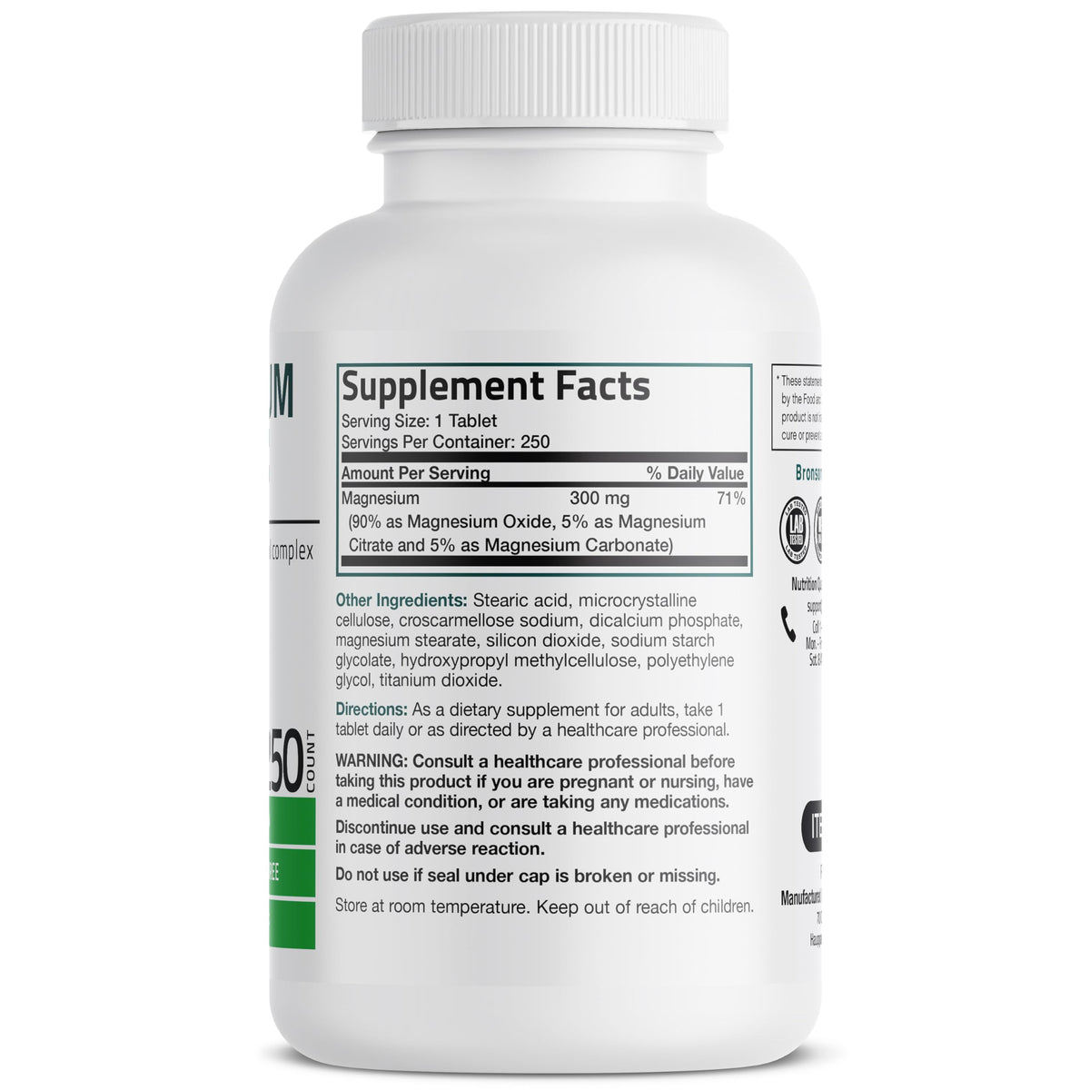 Bronson Complex de Magnésium Triples 300 mg dos de la boîte