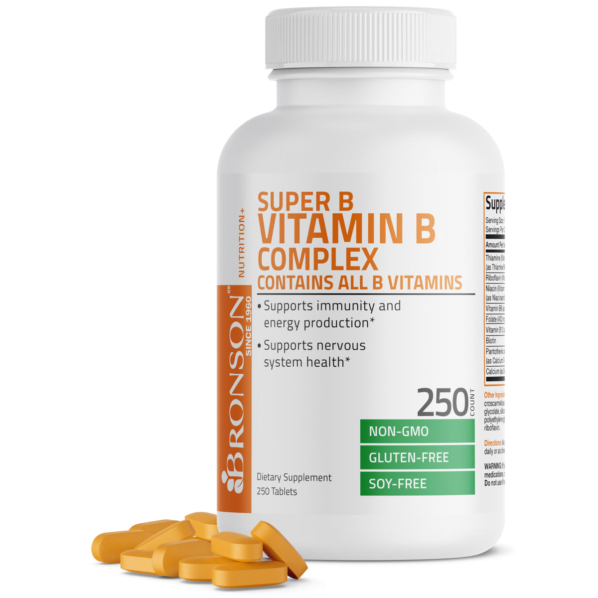 Bronson complexe de vitamines B 250 comprimés vue de face