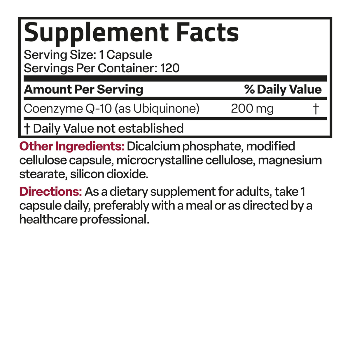 Bronson CoQ10 200 mg, vue aérienne des capsules