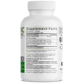 Bronson Curcuma Curcuma BioPerine 180 Capsules arrière