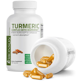 Bronson Curcuma Curcuma BioPerine 180 Capsules avec étiquette