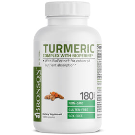 Bronson Curcuma Curcuma BioPerine 180 Capsules côté