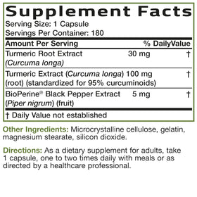 Bronson Curcuma Curcuma BioPerine 180 Capsules sur une table