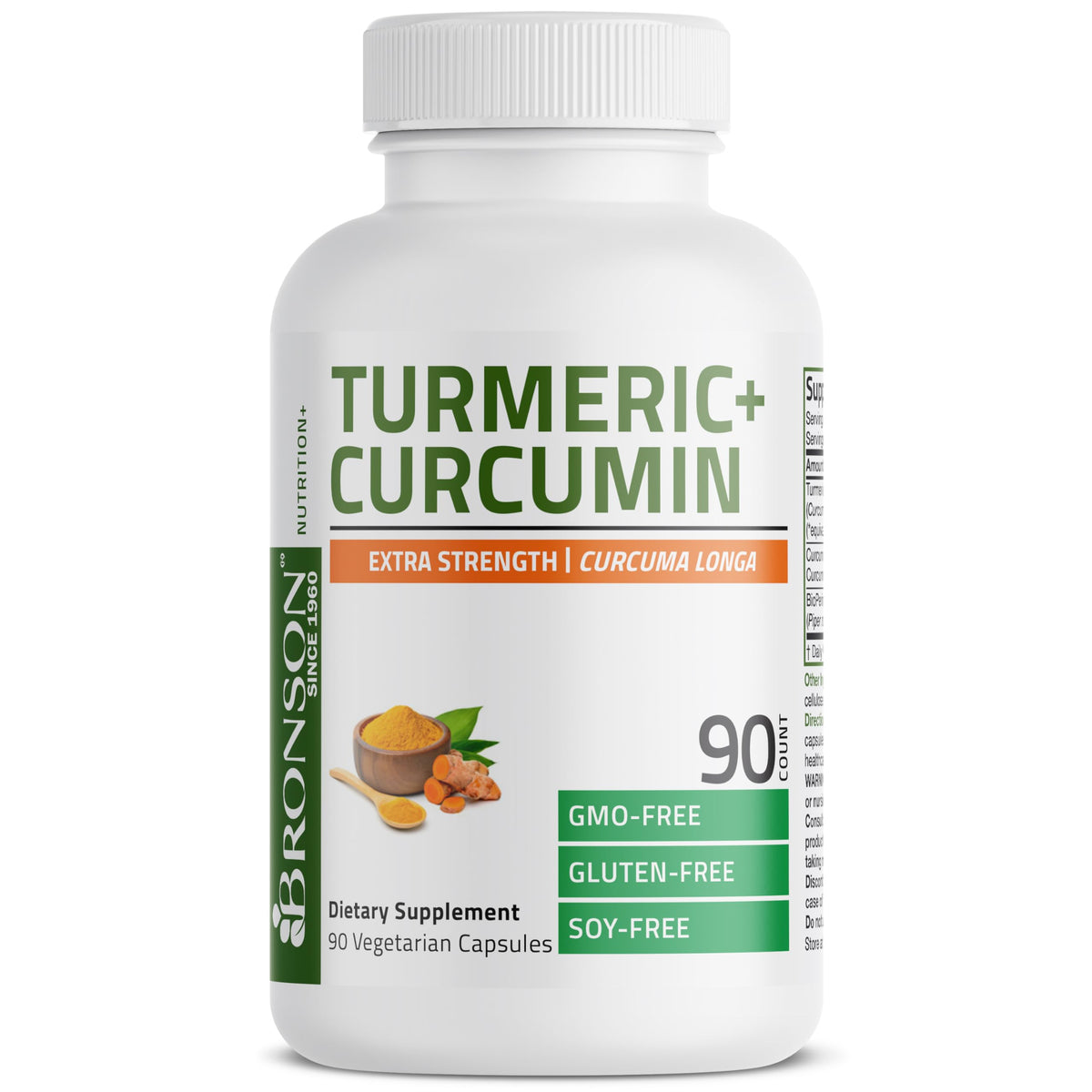 Bronson Curcuma Extra Fort capsules sur fond blanc