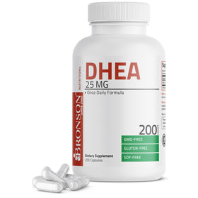 Bronson DHEA 25mg 200 capsules, vue de face