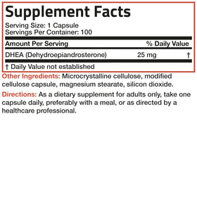 Bronson DHEA 25mg, gélules avec des compléments alimentaires
