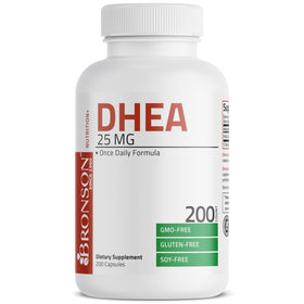 Bronson DHEA 25mg, vue arrière de l'emballage