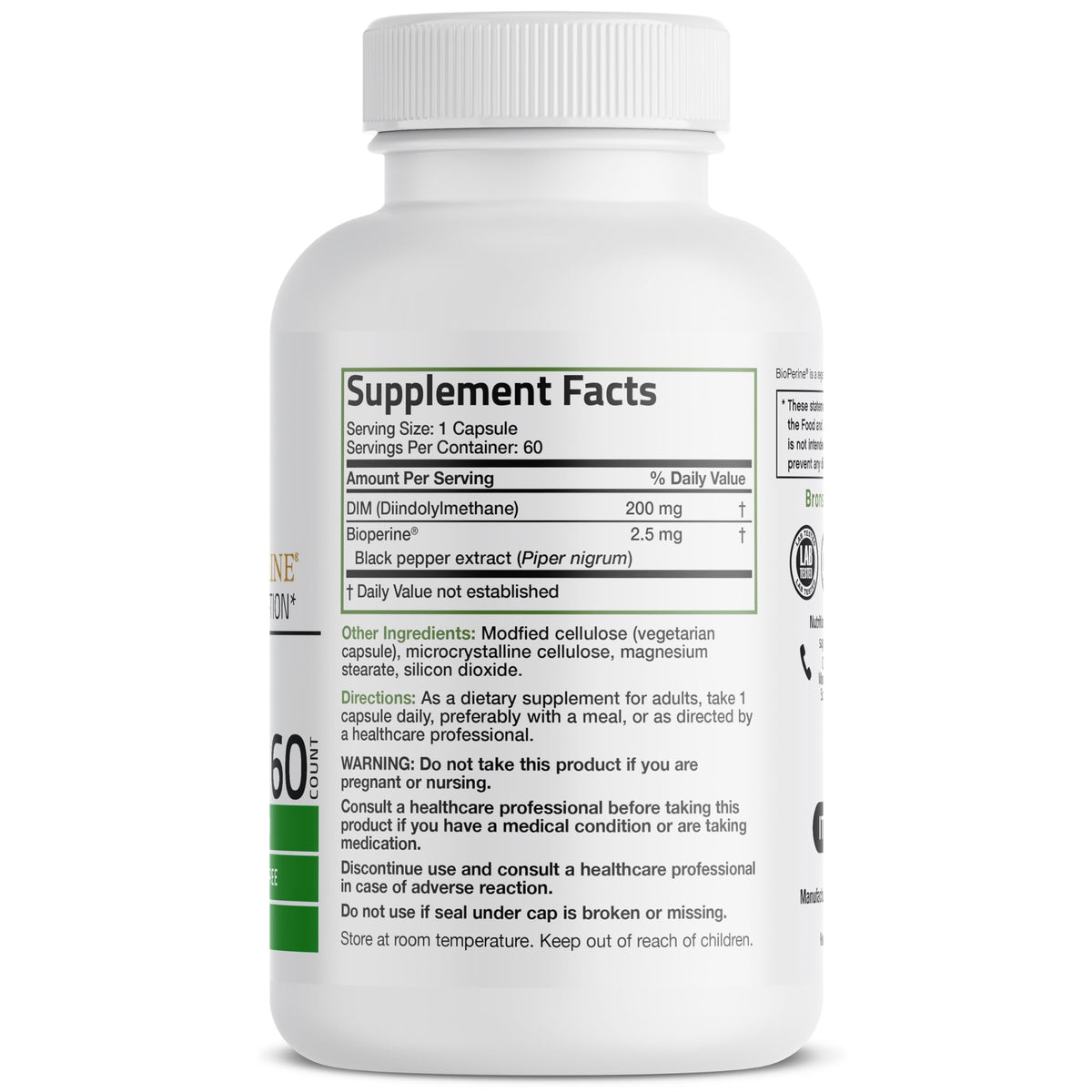 Bronson DIM 200 mg 60 capsules végétariennes emballage
