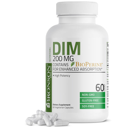 Bronson DIM 200 mg 60 capsules végétariennes vue de face