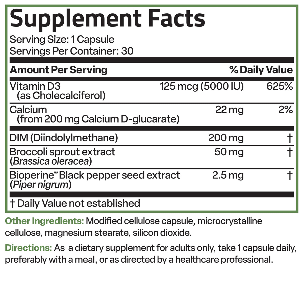 Bronson DIM Balance+ 200 mg 30 capsules végétariennes, vue d'ensemble sur une table